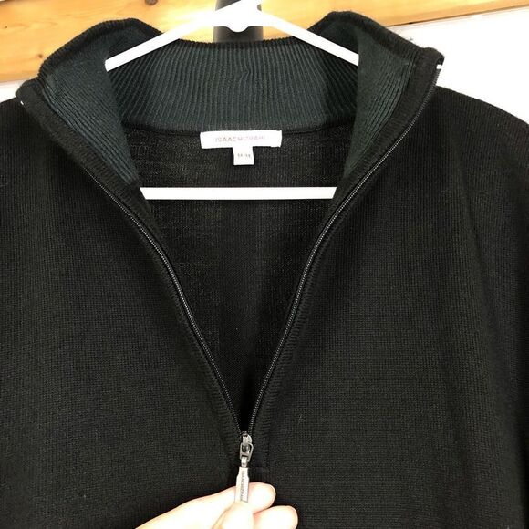 Isaac MIZRAHI Black 1/2 Zip Long Sleeve Sweater Sz M - Picture 4 of 9